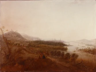 Pohled ze zámku Sanssouci, Postupim, 1750